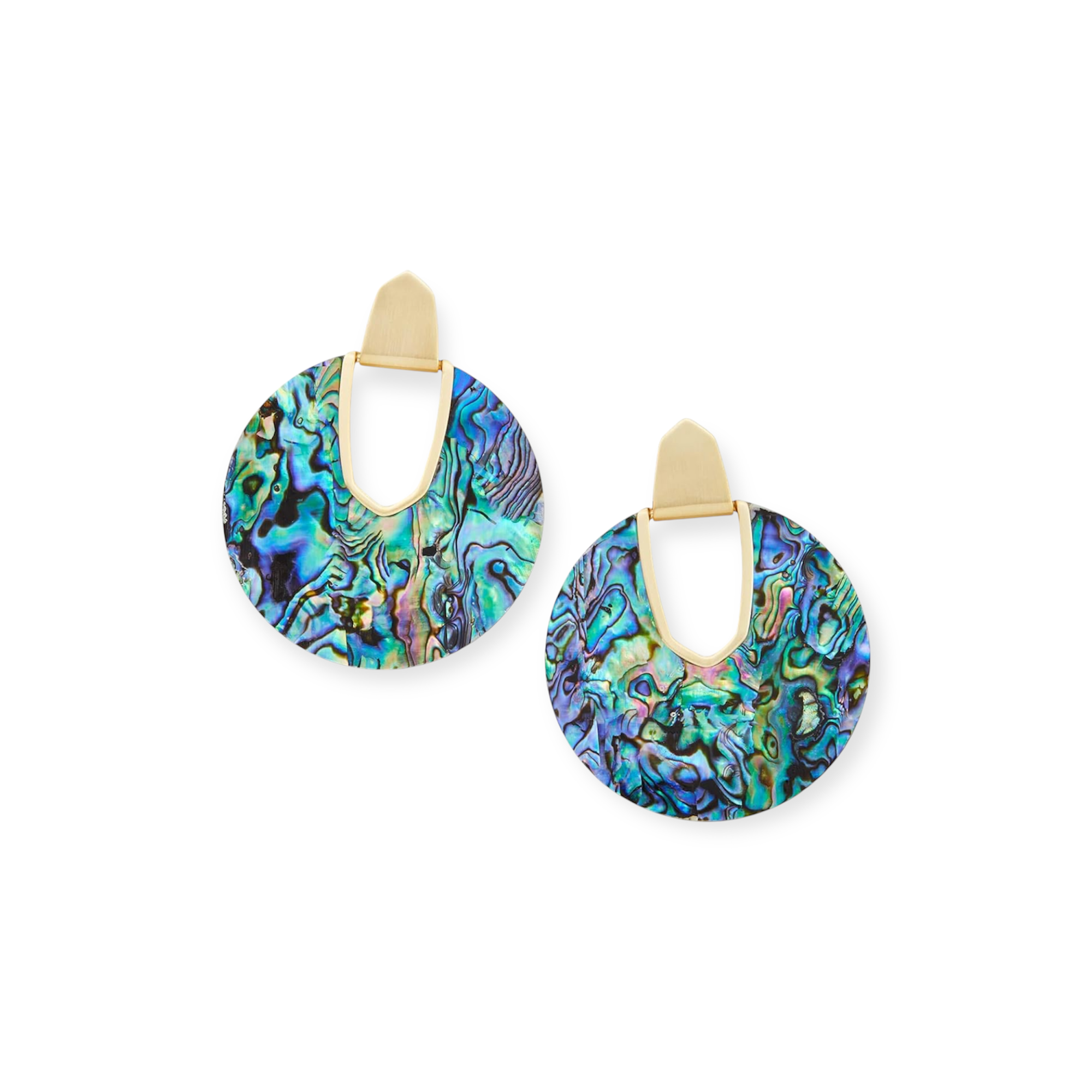 Diane Gold Stud Earrings in Abalone Shell