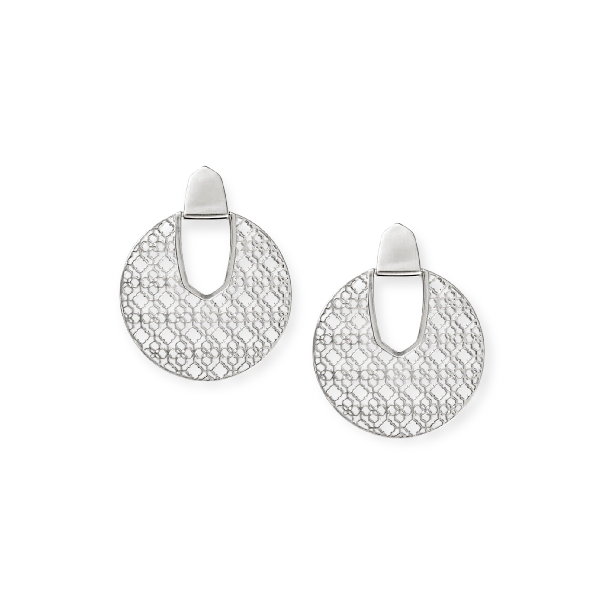 Diane Stud Earrings in Filigree Bright Silver