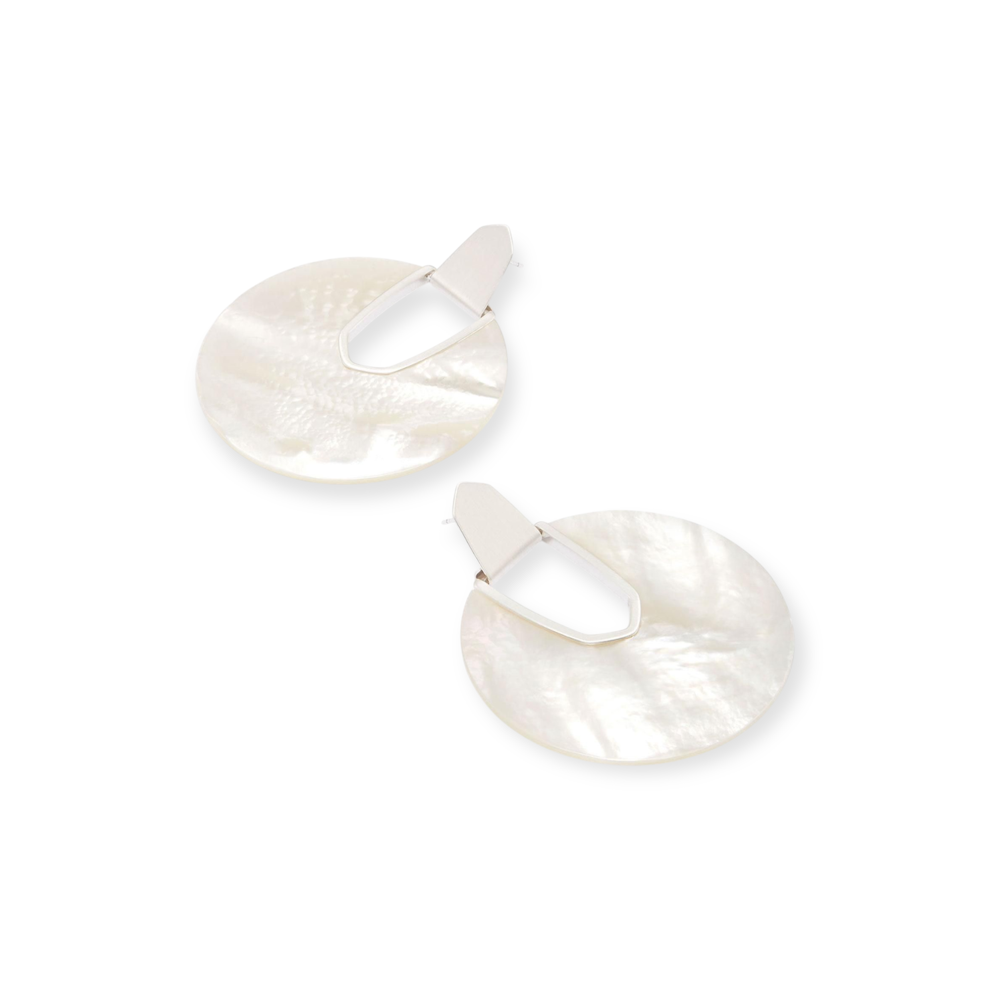 Diane Stud Earrings in Ivory Mother-of-Pearl in Rhodium Plated