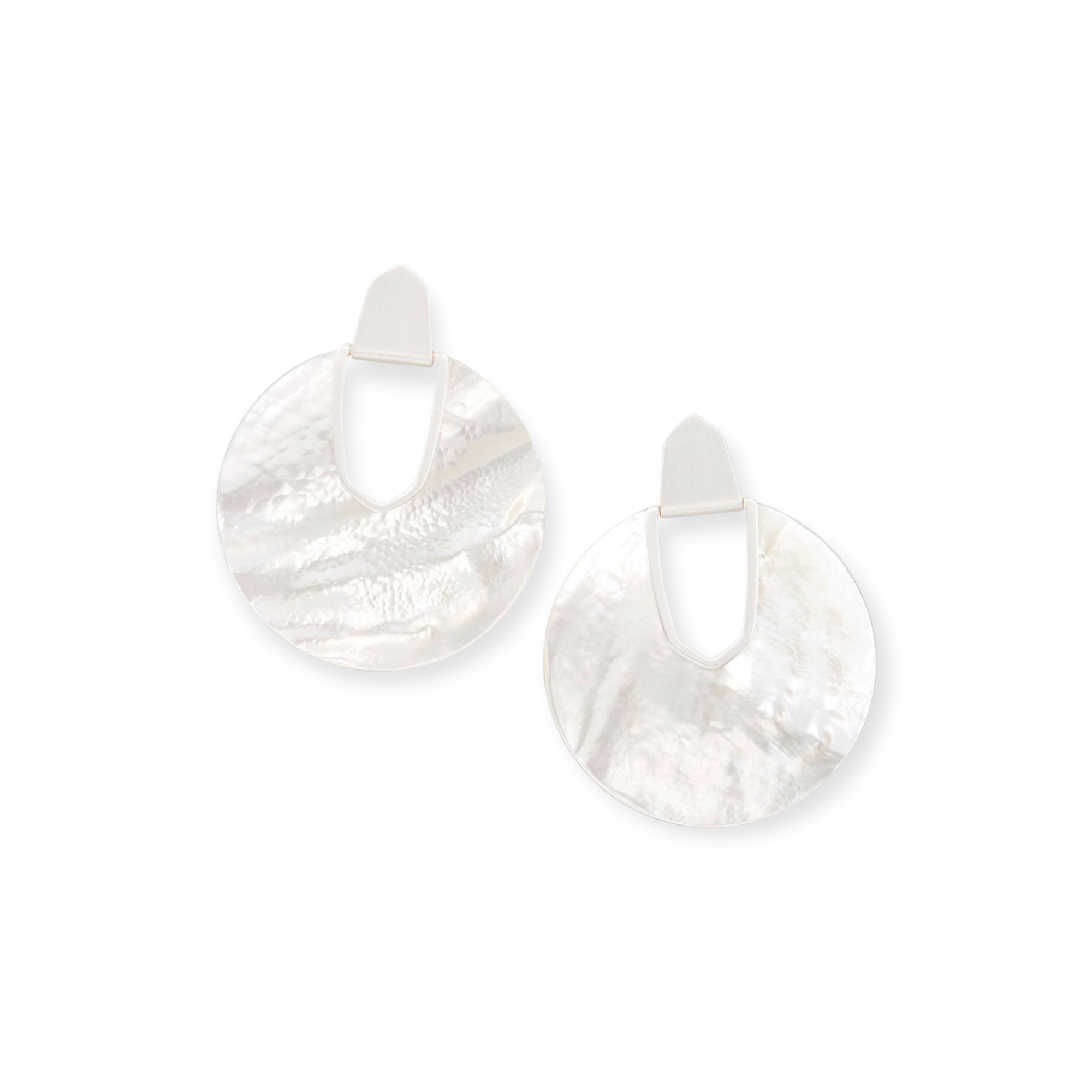 Diane Stud Earrings in Ivory Mother-of-Pearl in Rhodium Plated