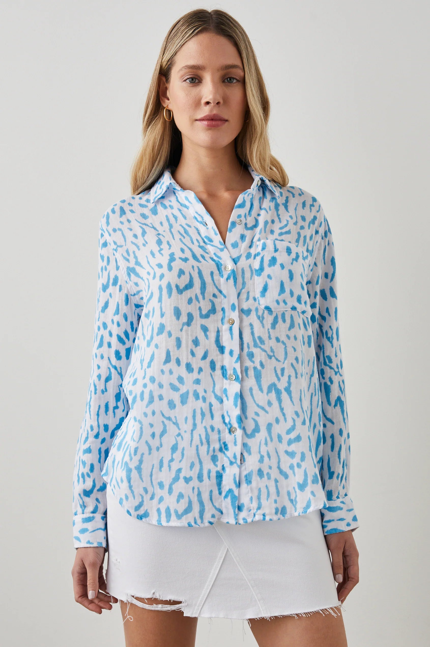 Ellis Shirt Teal Cheetah Eco - Bella's House Tulsa