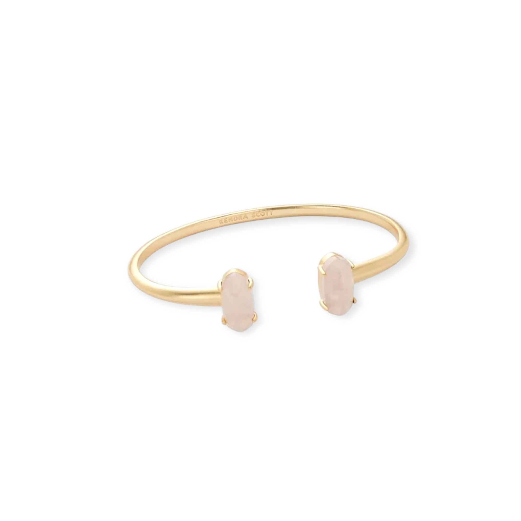 Edi Gold Cuff Bracelet in Rose Quartz