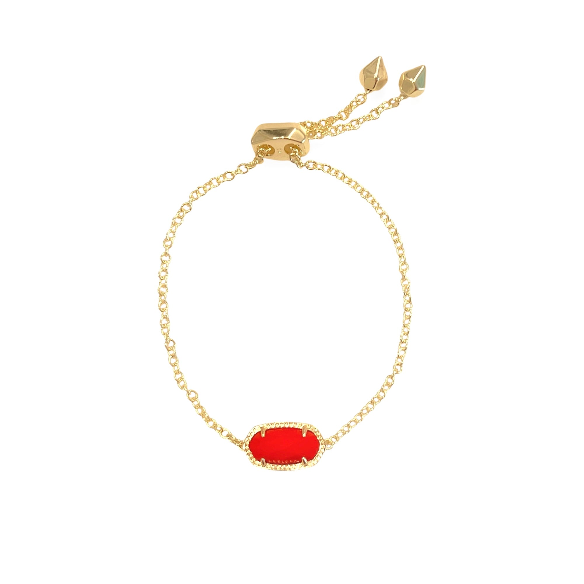 Elaina Adjustable Chain Bracelet Gold in Red
