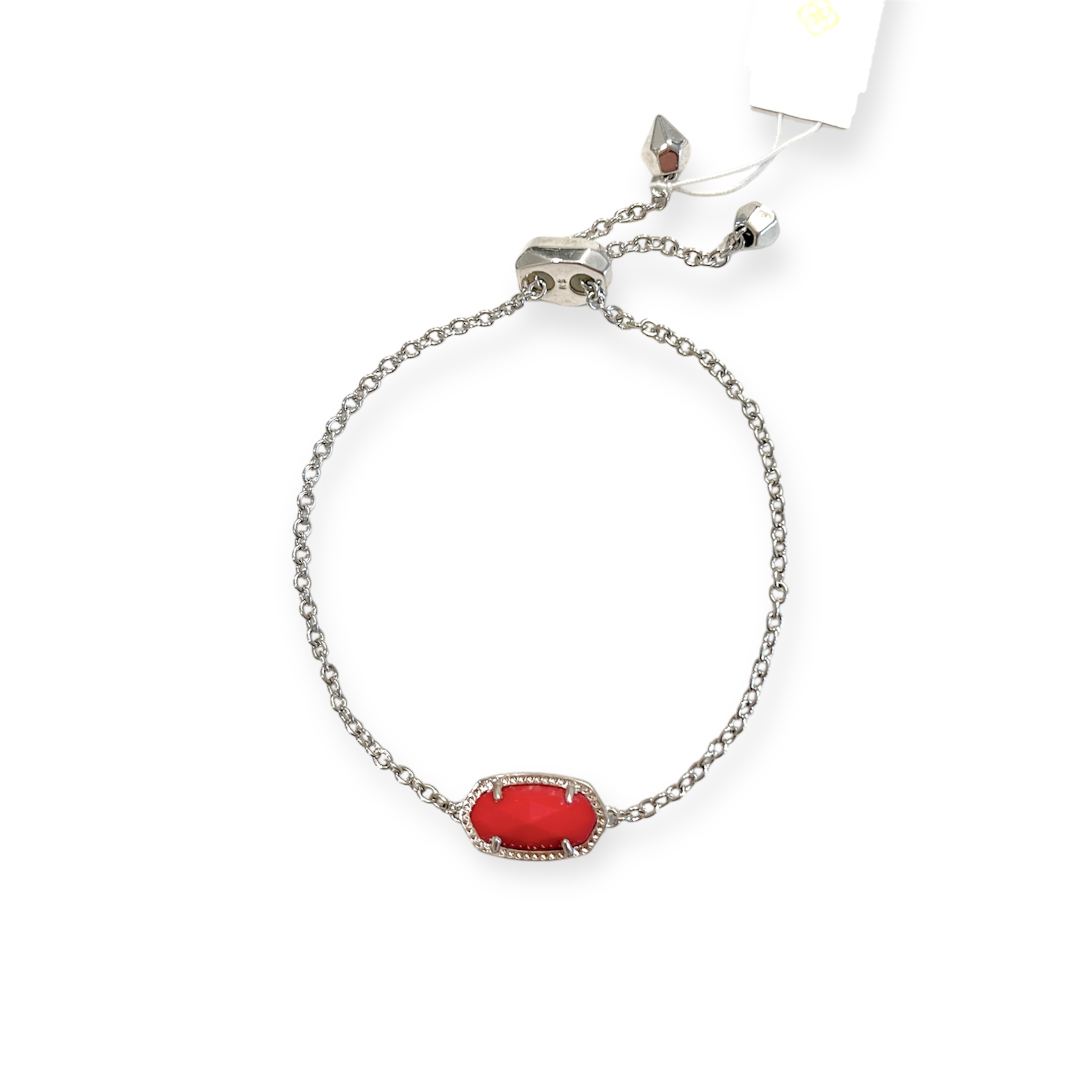 Elaina Adjustable Chain Bracelet Silver in Red