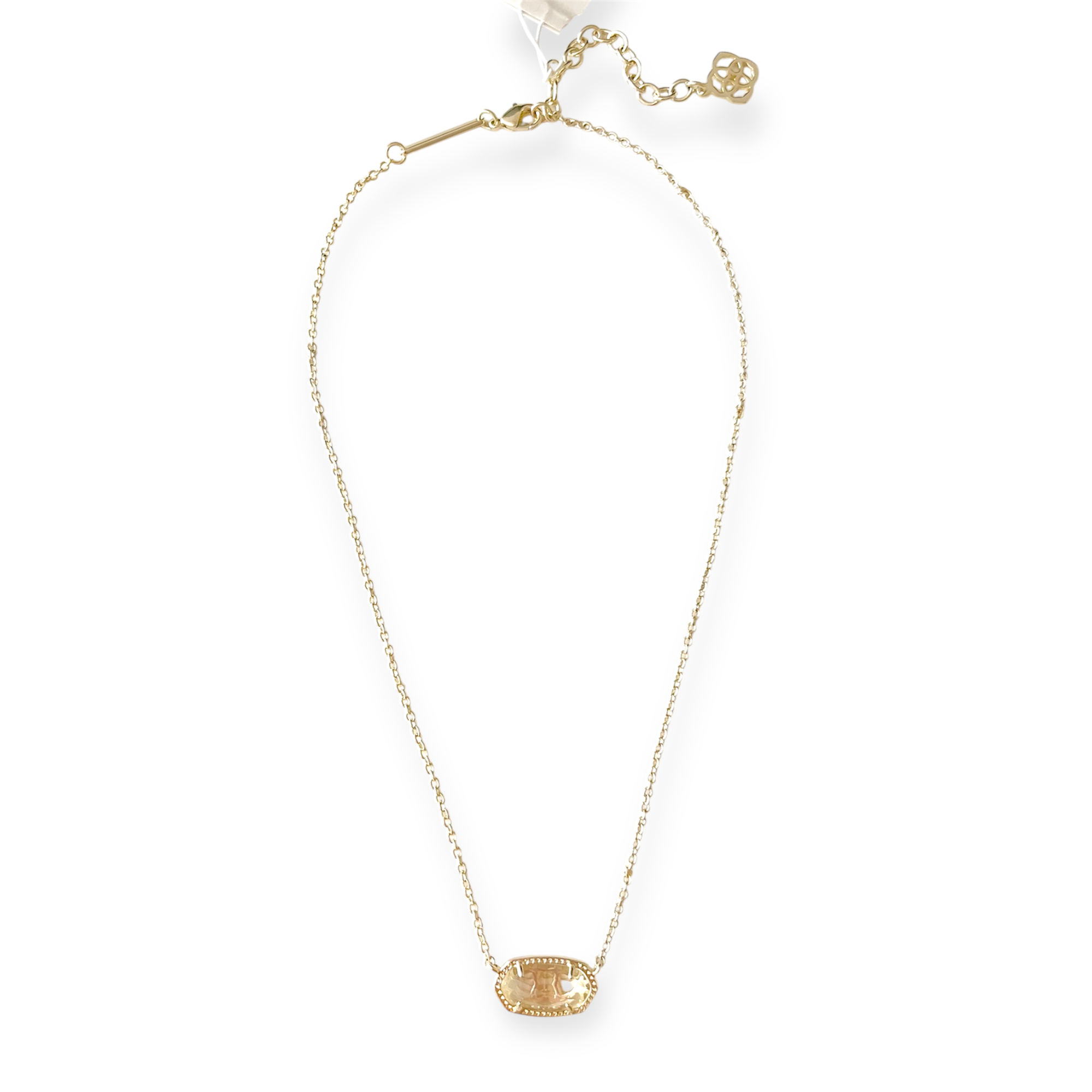 Elisa Gold Pendant Necklace in Clear Crystal