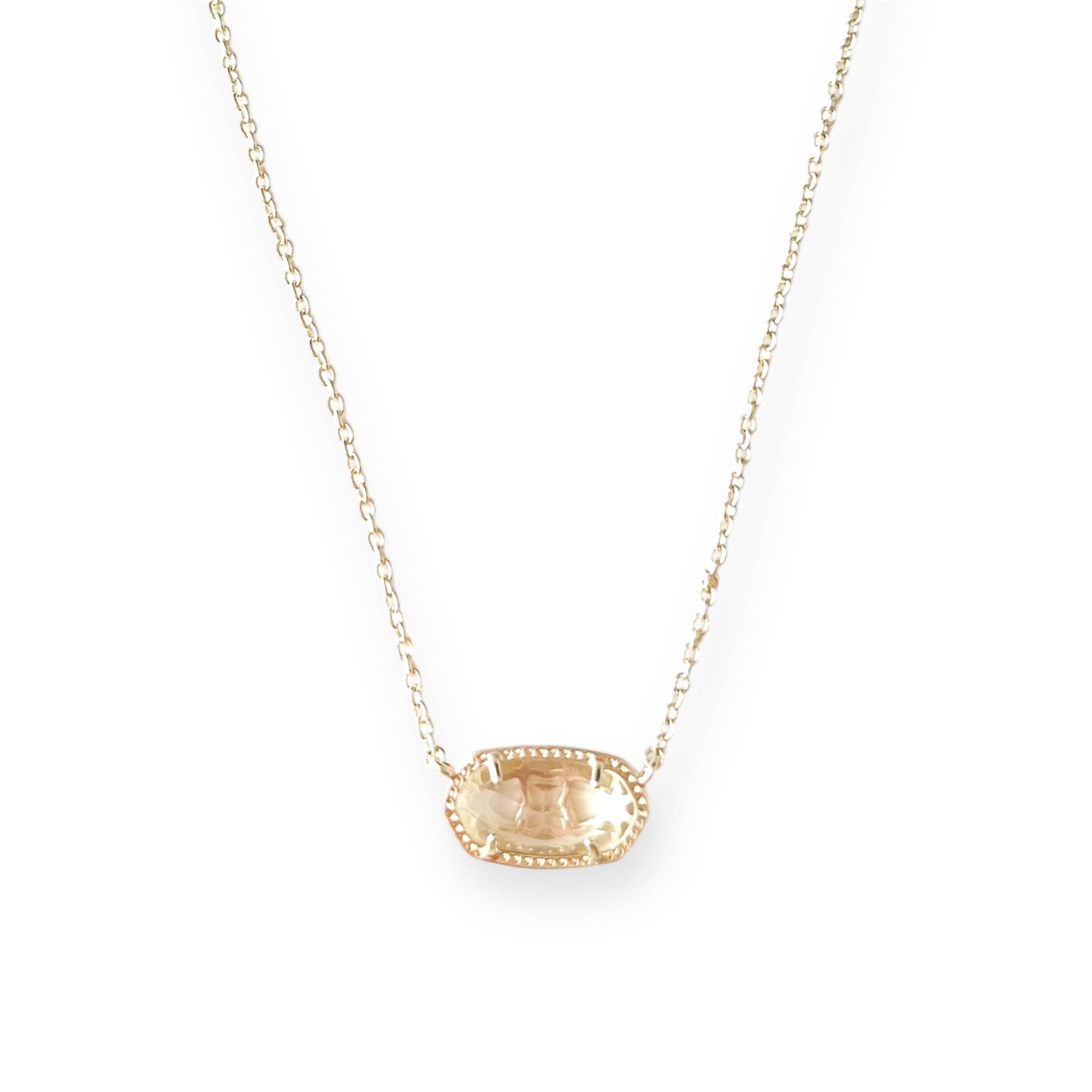 Elisa Gold Pendant Necklace in Clear Crystal