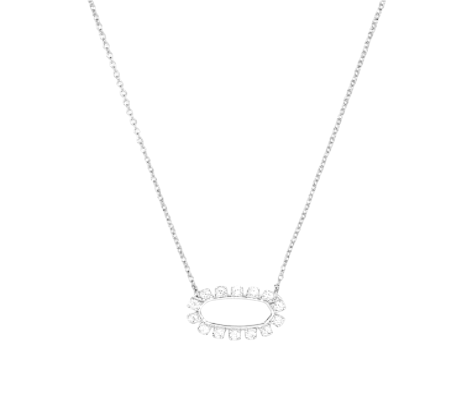 Elisa Silver Open Frame Short Pendant Necklace