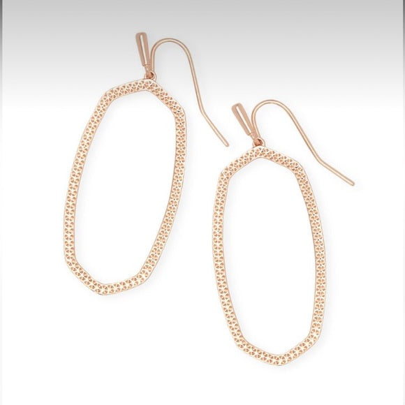 Elle Open Frame Rose Gold Earrings - Bella's House Tulsa