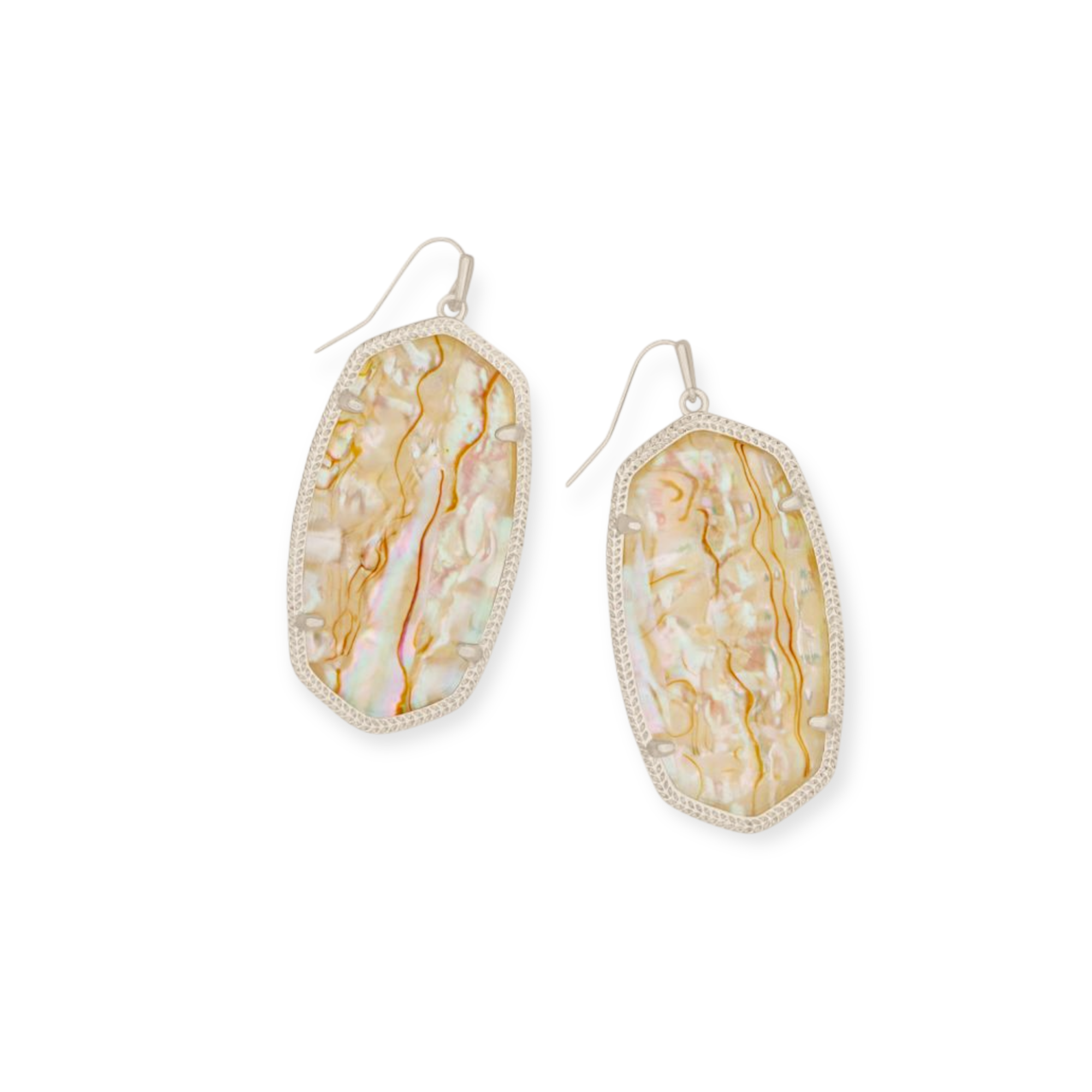 Elle Bright Silver Drop Earrings in Shell Pearl