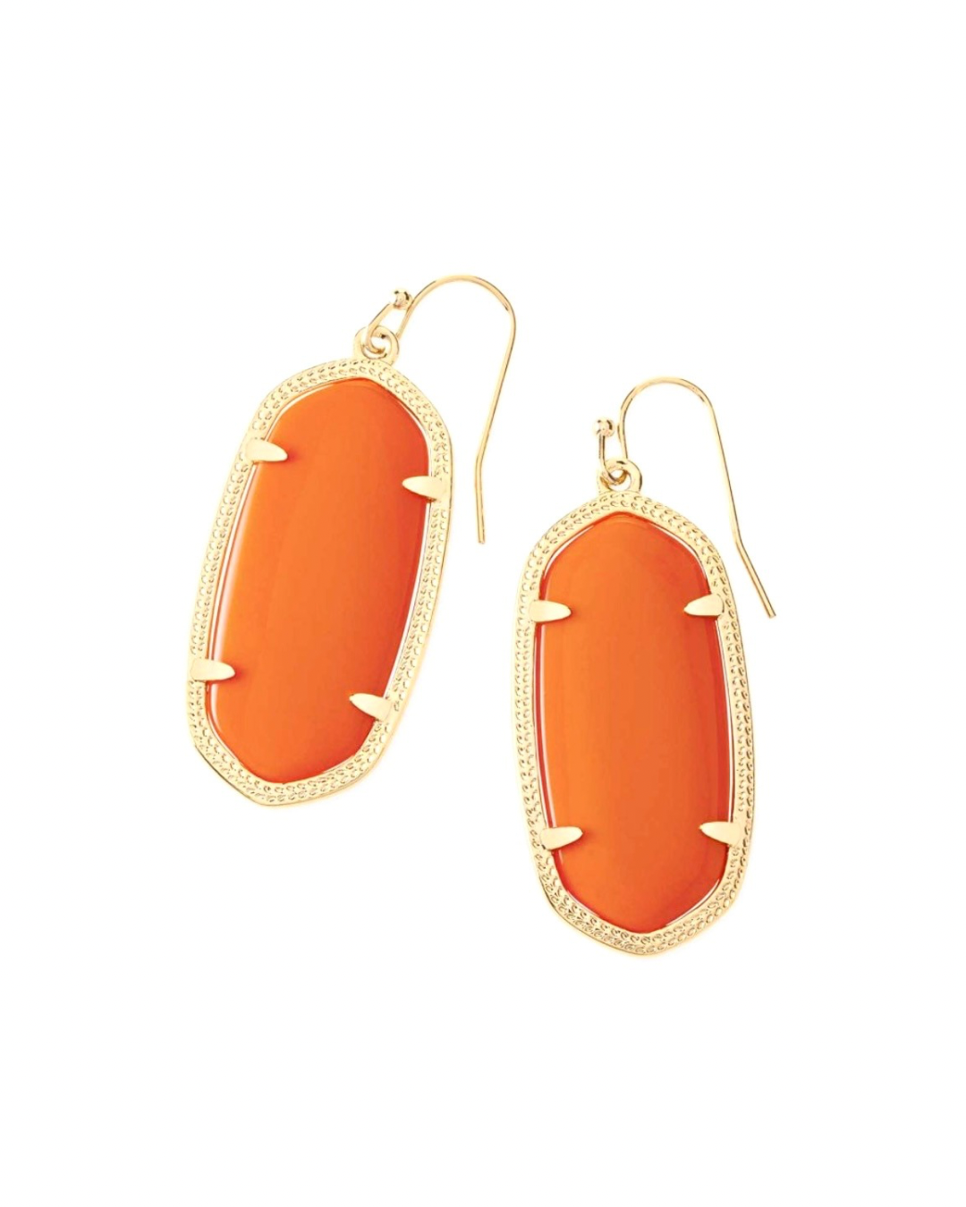 Elle Gold Drop Earrings in Orange