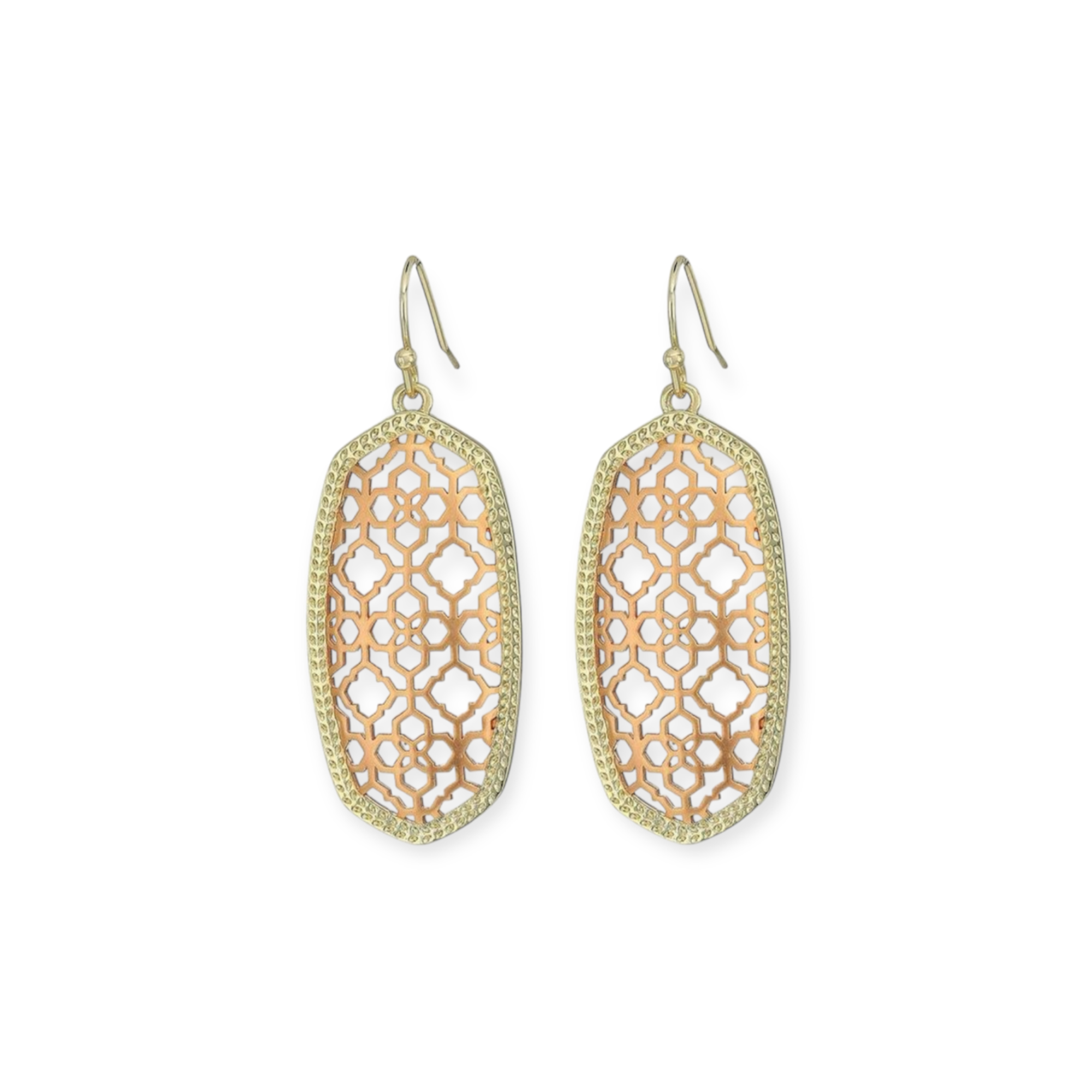 Elle Gold Earrings in Rose Gold Filigree