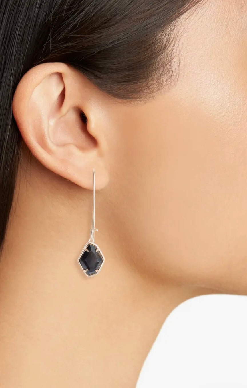 Ellington Rose Gold Earrings in Black Granite