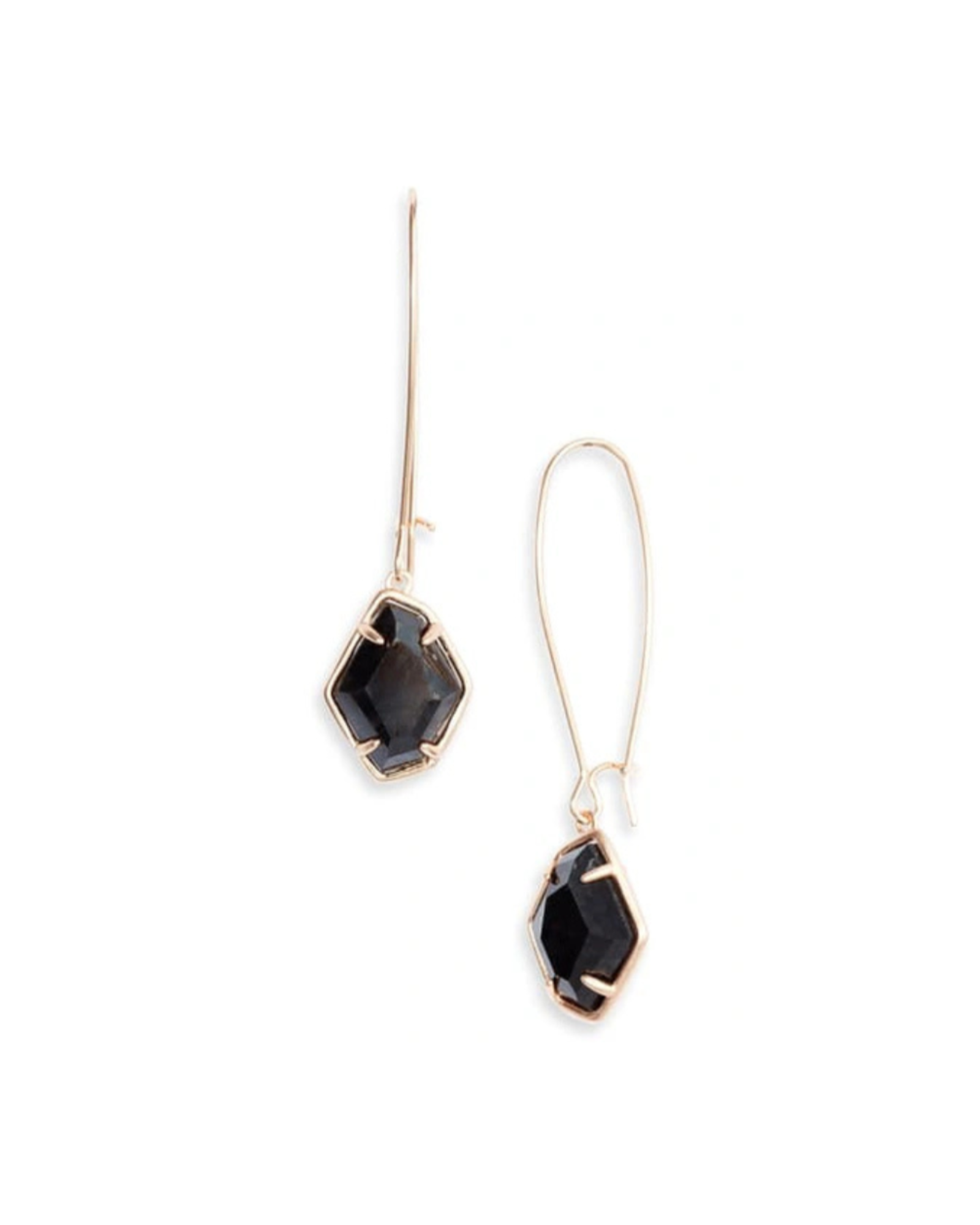 Ellington Rose Gold Earrings in Black Granite