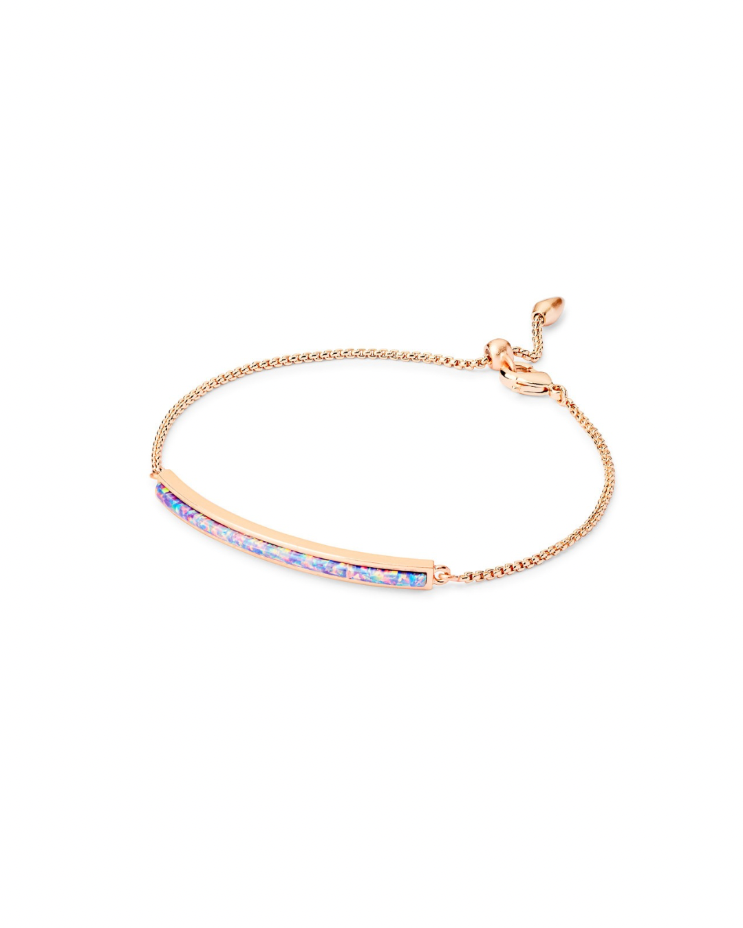 Eloise Ann Adjustable Chain Bracelet Rose Gold in Hot Pink Kyocera Opal