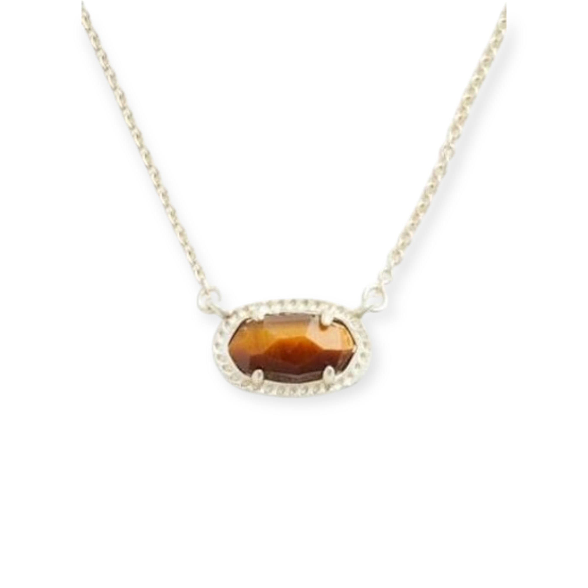 Ember Short Pendant Gold Necklace in Tiger's Eye