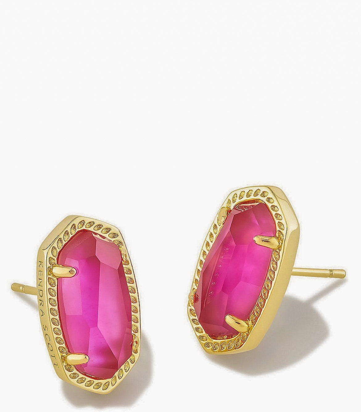 Emery Gold Stud Earrings in Azalea Illusion
