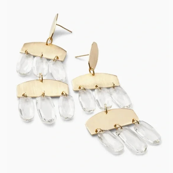 Emmet Statement Earrings in Clear Glass