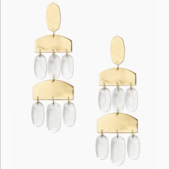 Emmet Statement Earrings in Clear Glass