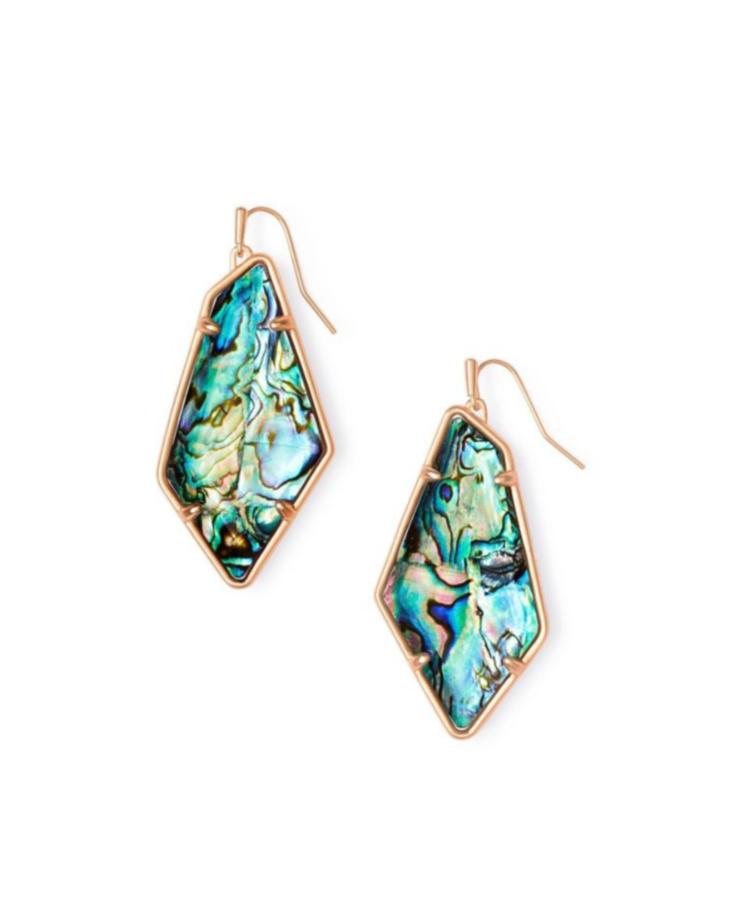 Emmie Rose Gold Drop Earrings in Abalone Shell