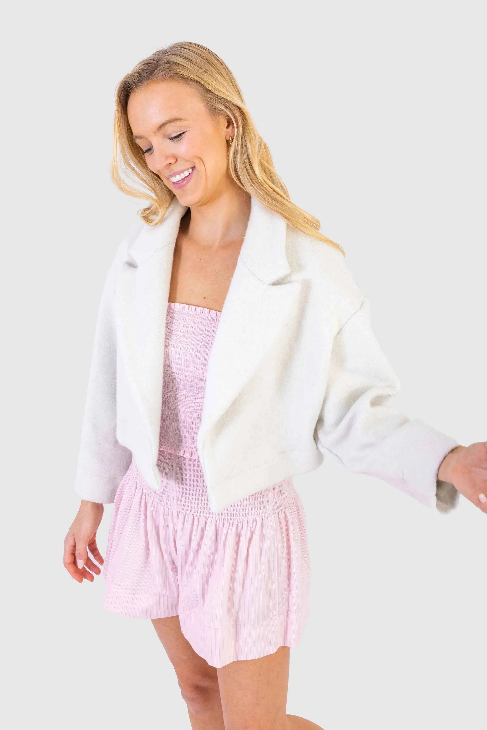 Erica Skirt Pale Pink Stripes