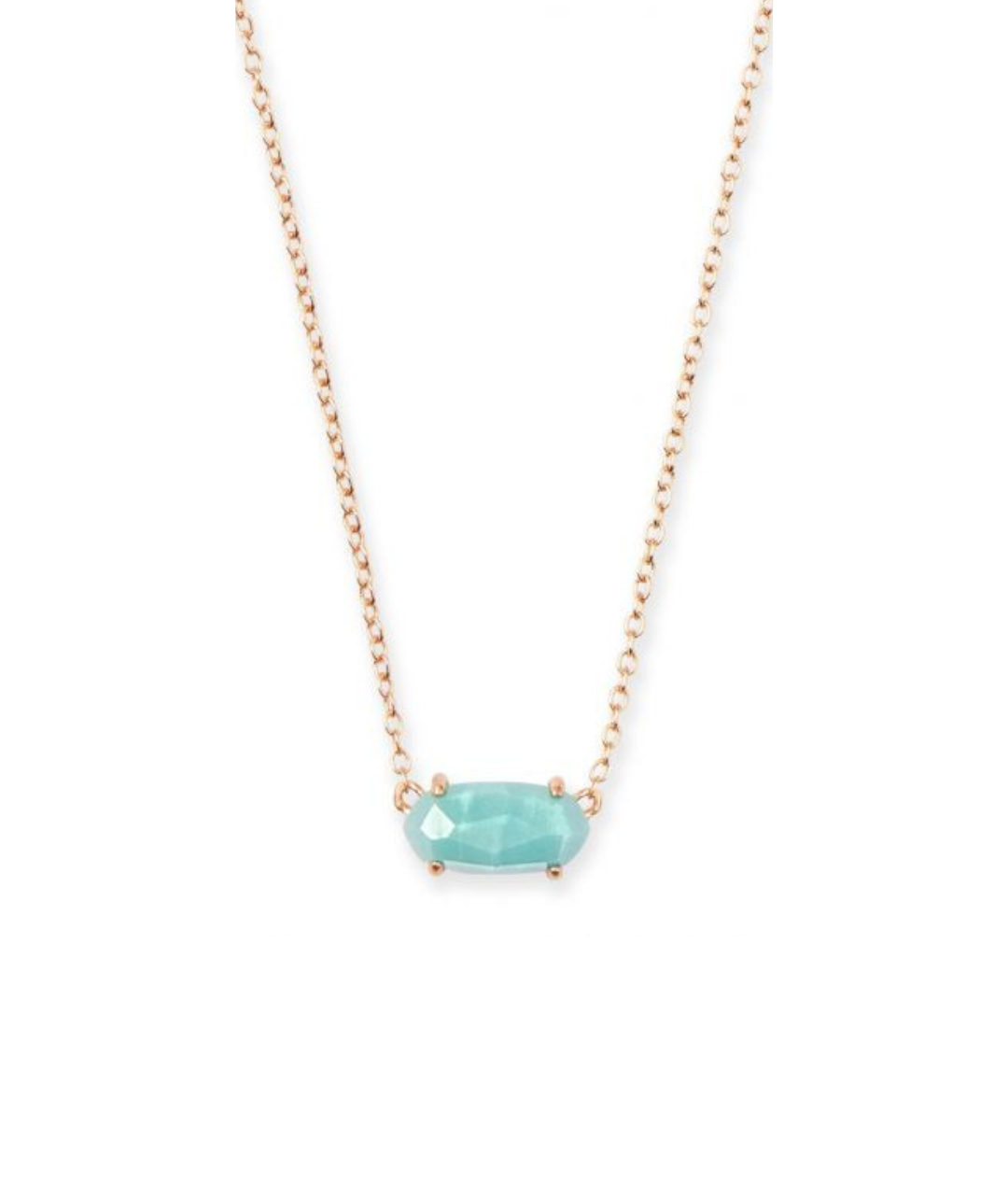 Ever Rose Gold Pendant Necklace in Teal Quartzite