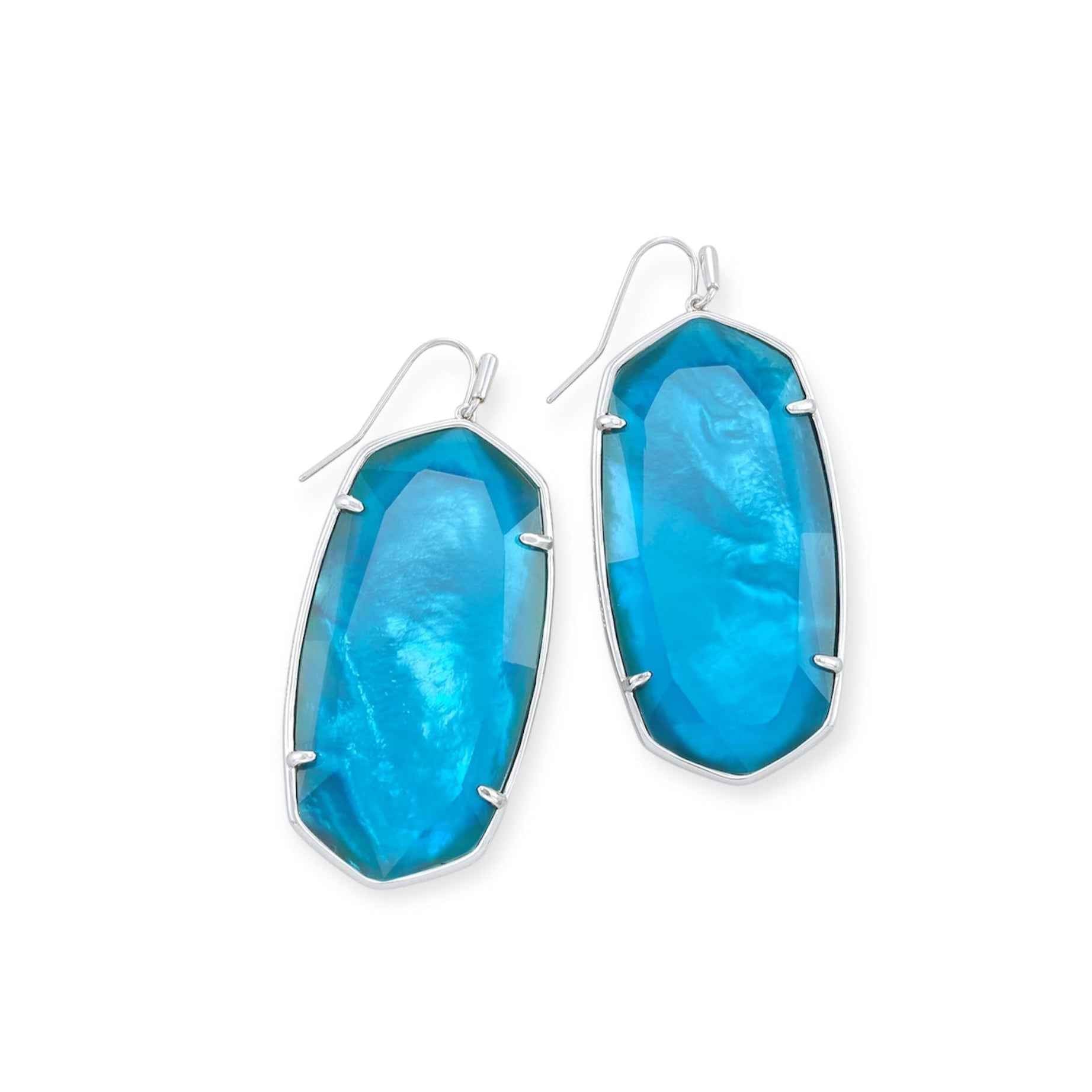 Faceted Danielle Earring Silver Peacock Illusion Earrings
