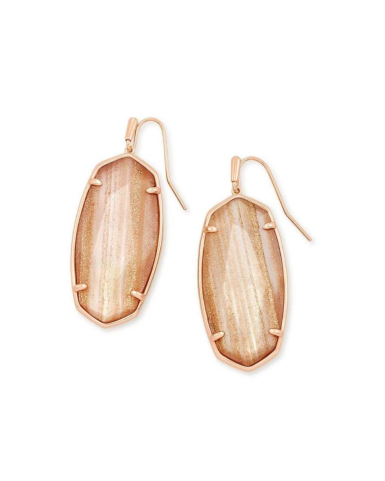 Faceted Elle Rose Gold Dusted Pink Illusion Earrings
