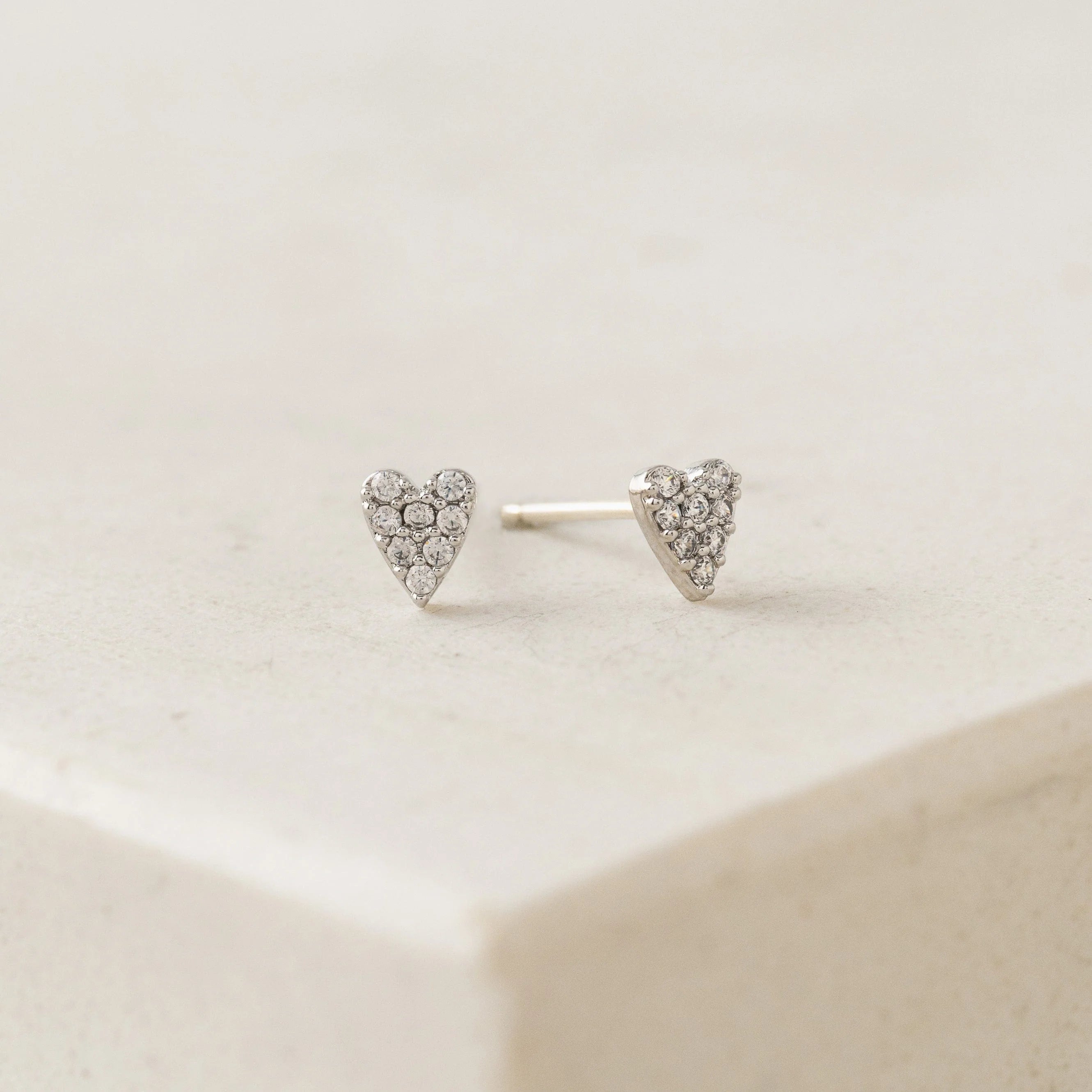 Flutter Heart Stud Earrings Silver - Bella's House Tulsa