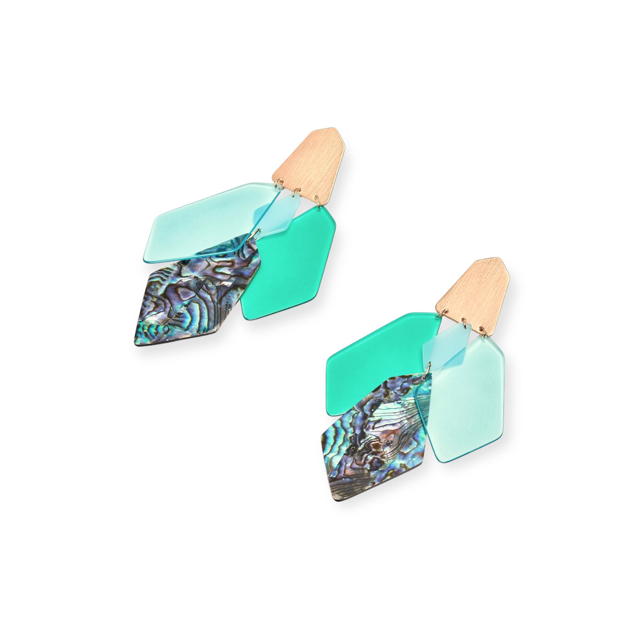 Gracie Rose Gold Earrings in Abalone Mix