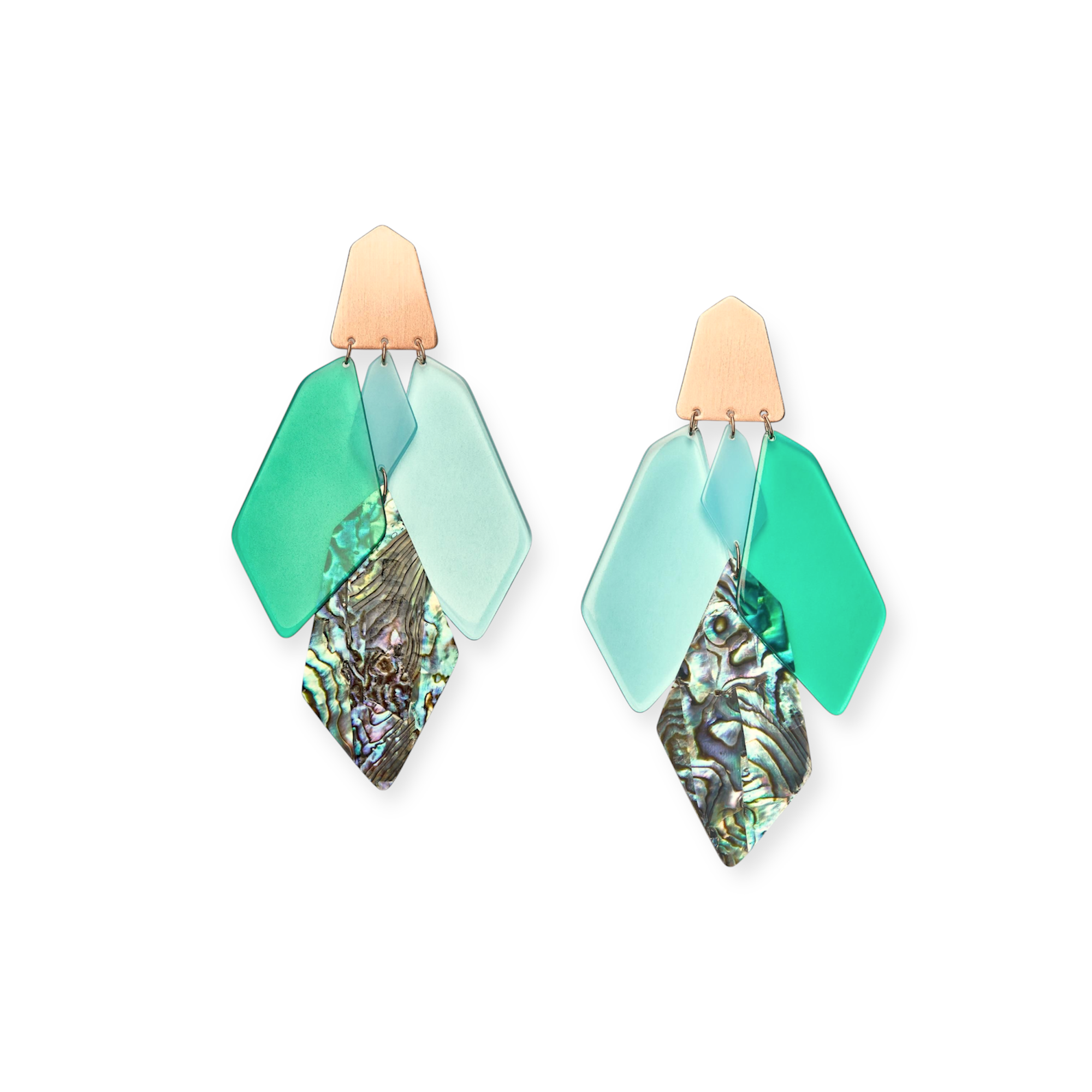 Gracie Rose Gold Earrings in Abalone Mix