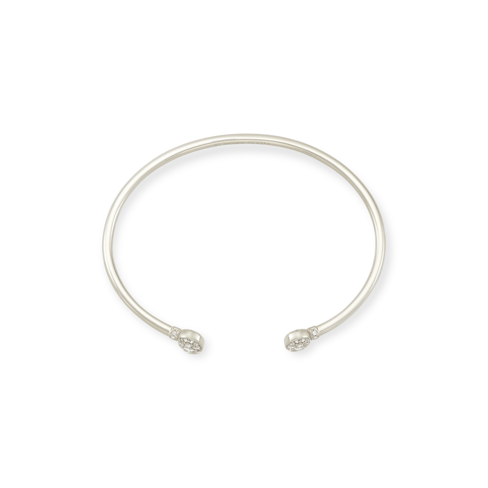 Grayson Silver Cuff Bracelet in White Crystal