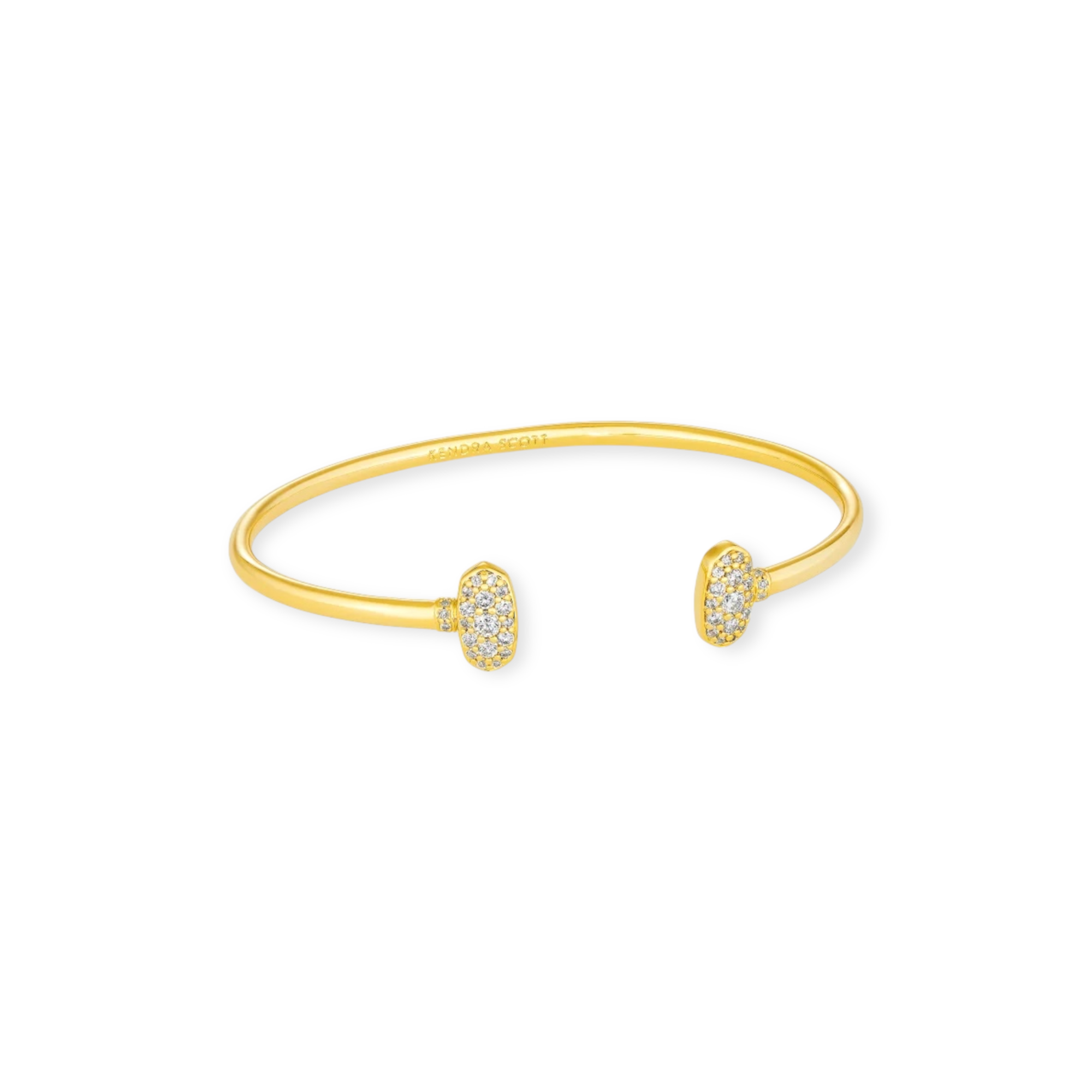 Grayson Gold Cuff Bracelet in White Crystal