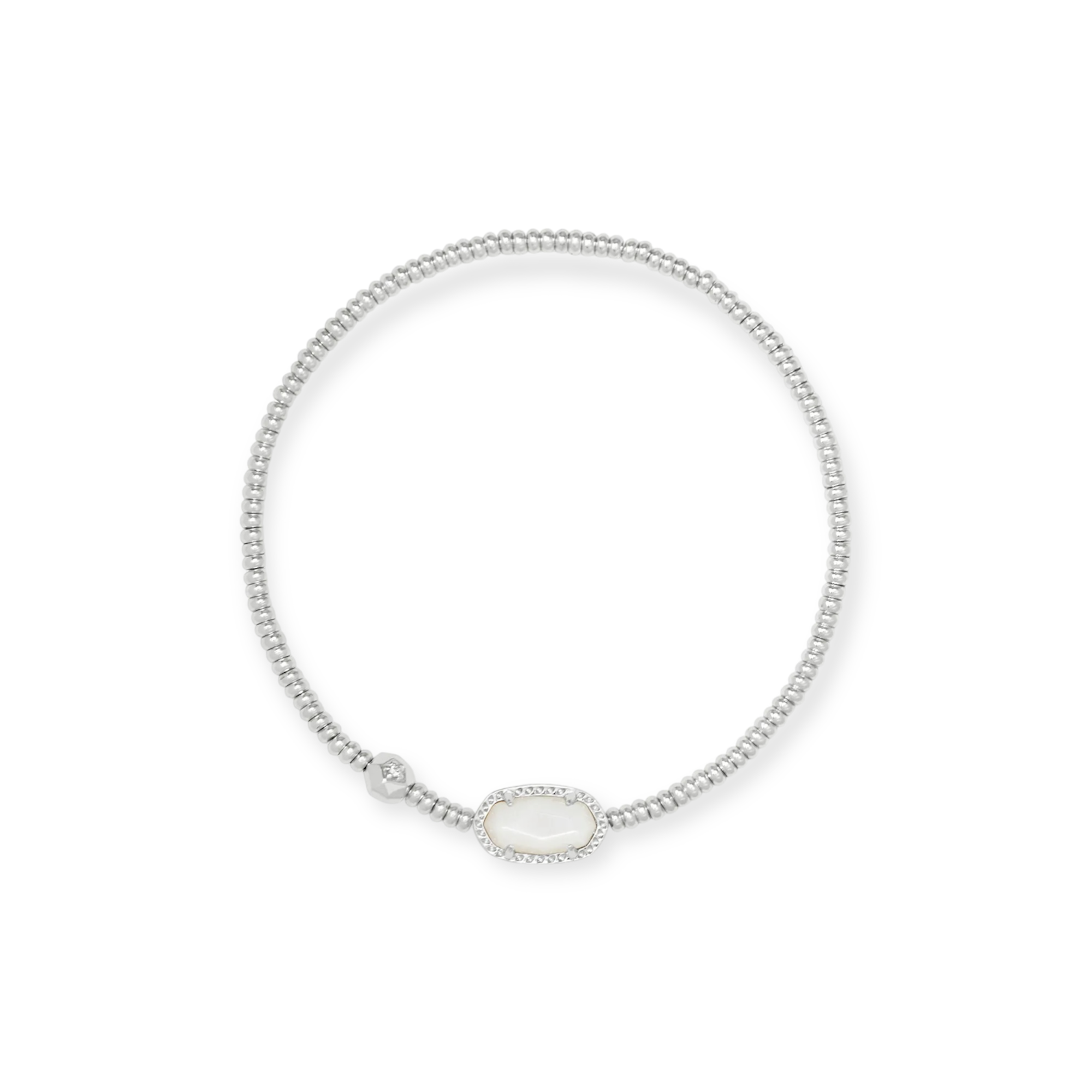 Grayson Stretch Silver Bracelet in Ivory Mother of Pearl