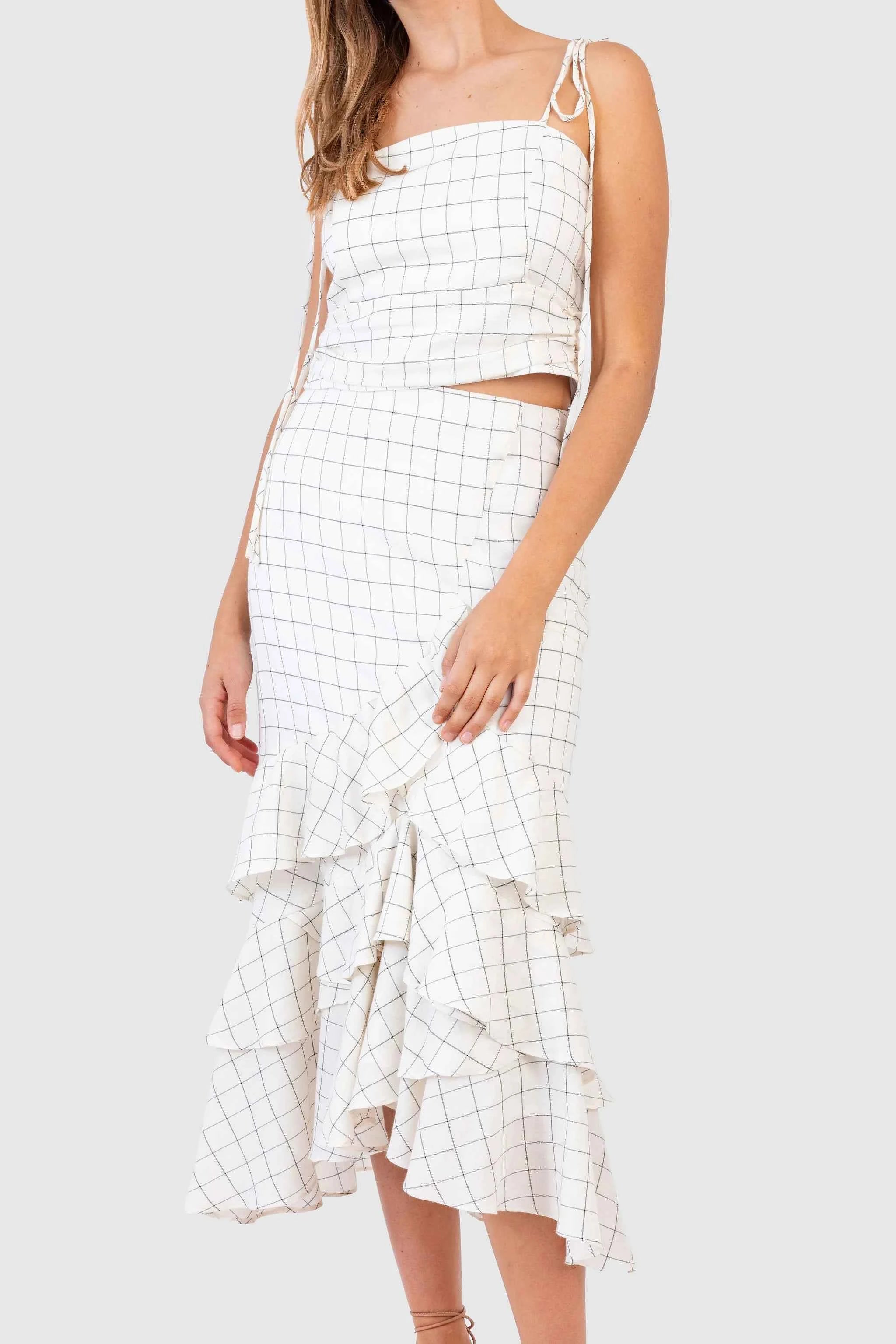 Koch Greta Skirt Ivory & Slate Check