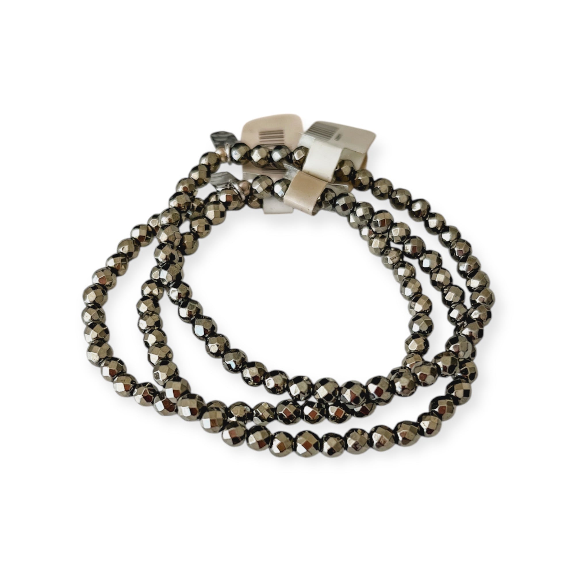 Gunmetal Stretch Mini Bead Bracelet