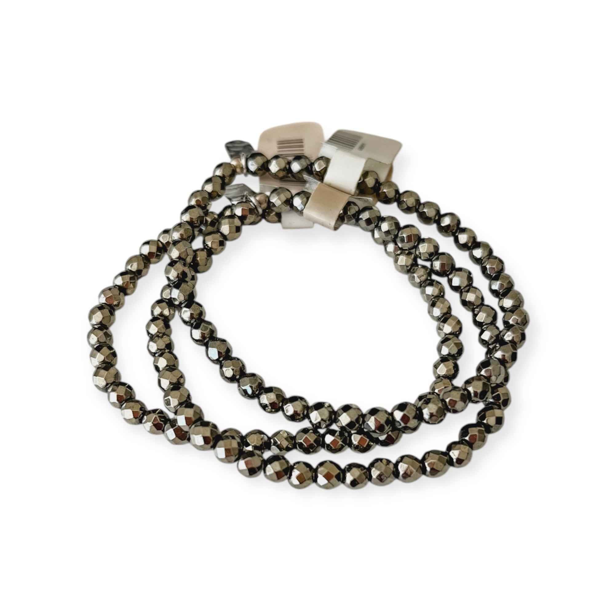 Gunmetal Stretch Mini Bead Bracelet