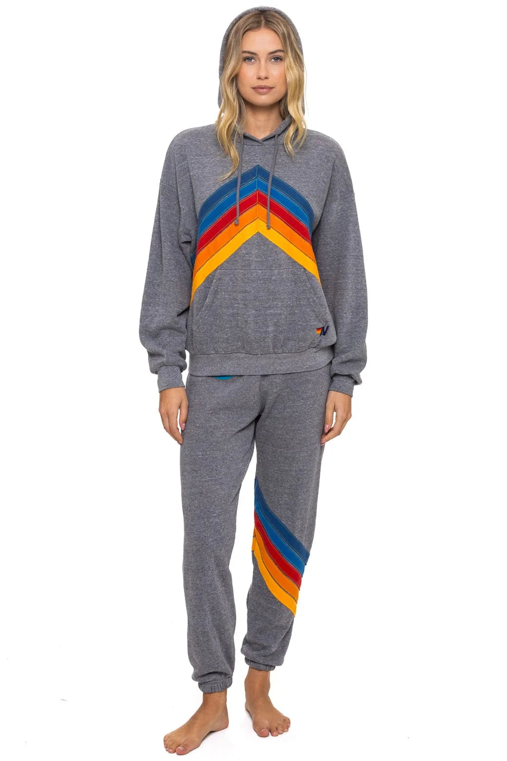 Mountain Stitch Chevron Pullover Hoodie- Heather Grey