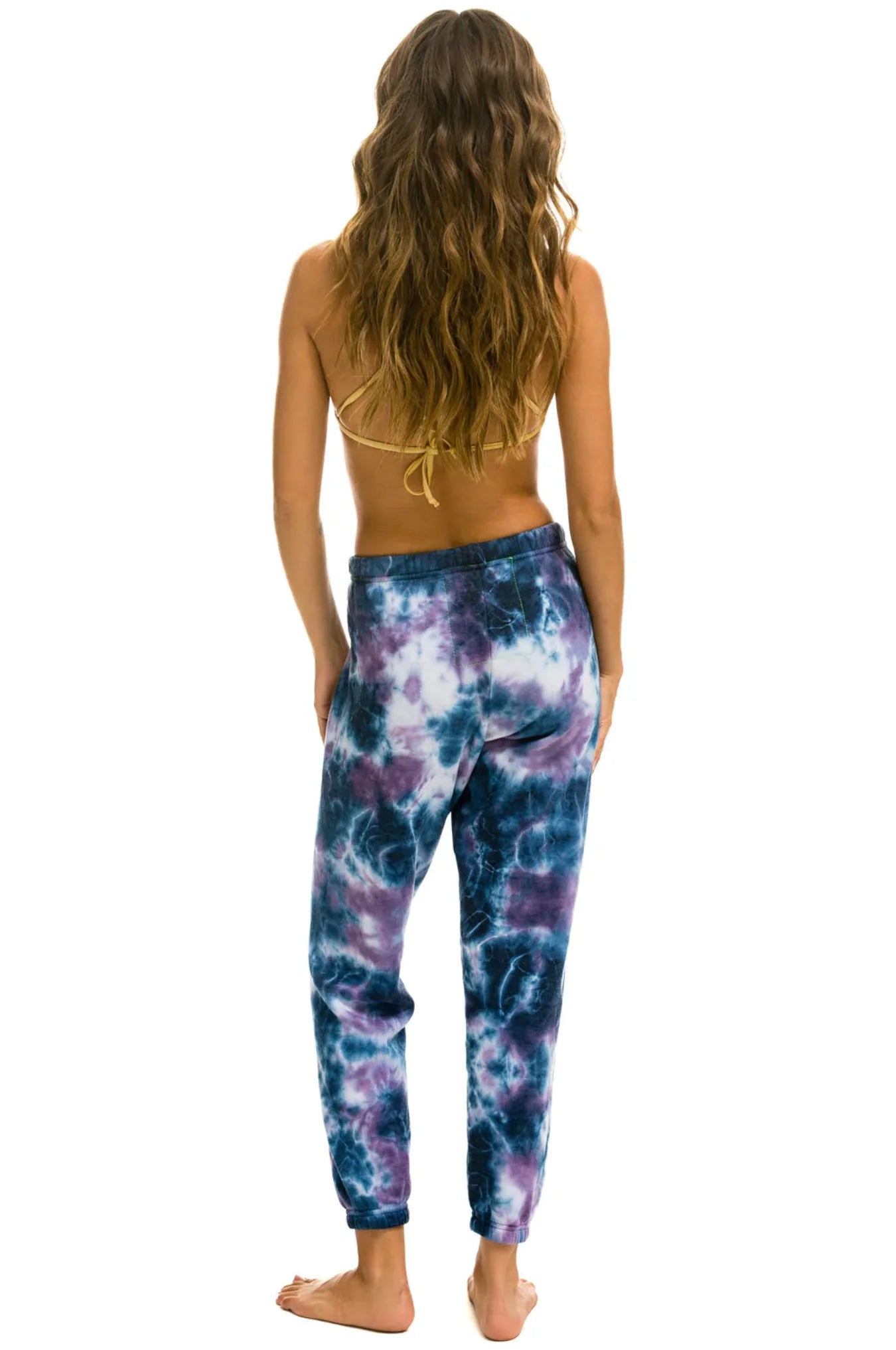 Hand Dyed Women's Sweatpants-Tie Dye Blue Purple