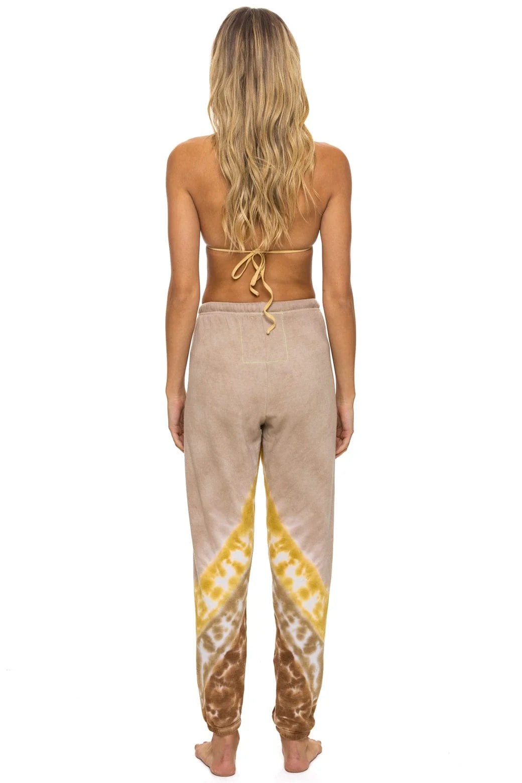 Hand Dyed Women's Sweatpants Tie Dye Sand Cinnamon