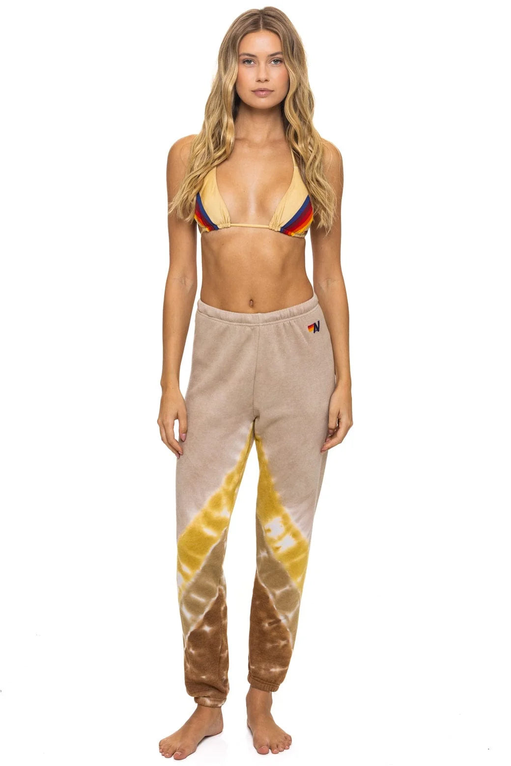 Hand Dyed Women's Sweatpants Tie Dye Sand Cinnamon