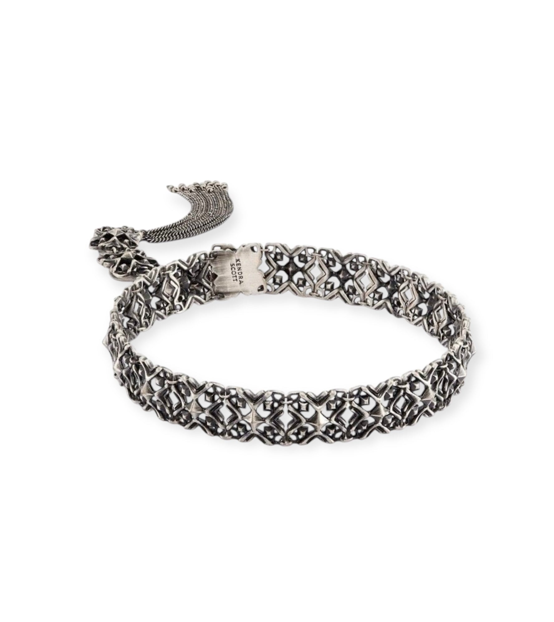 Heidi Tassel Choker Necklace in Antique Silver - Bella's House Tulsa