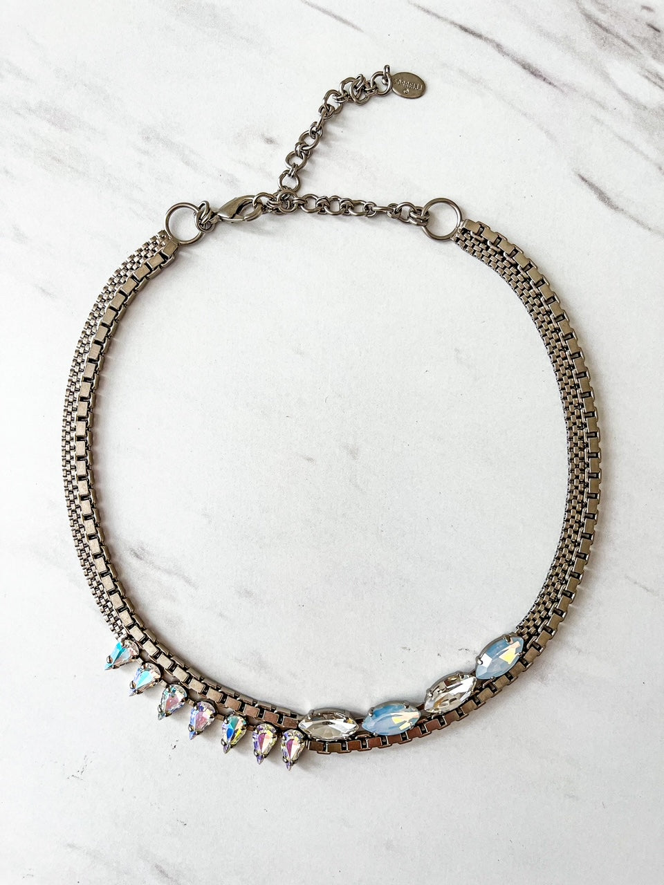 NEF6ASGLC Antique Silver Statement Necklace Glacier - Bella's House Tulsa