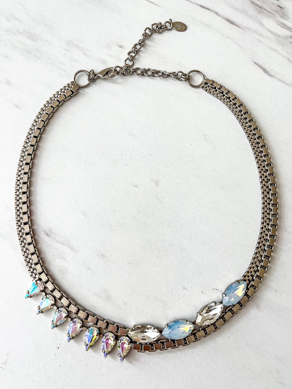 NEF6ASGLC Antique Silver Statement Necklace Glacier - Bella's House Tulsa