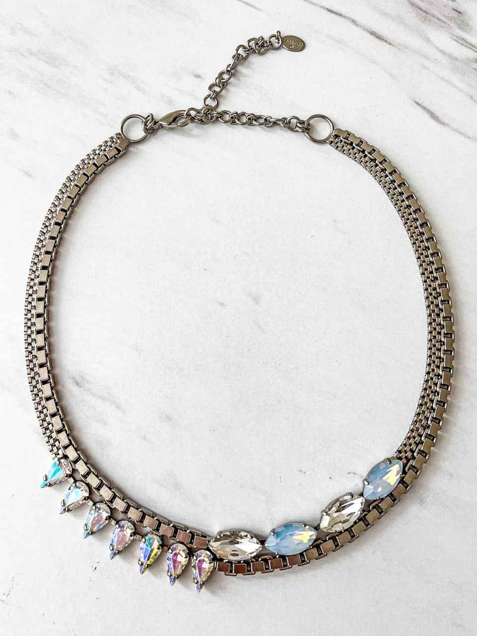NEF6ASGLC Antique Silver Statement Necklace Glacier