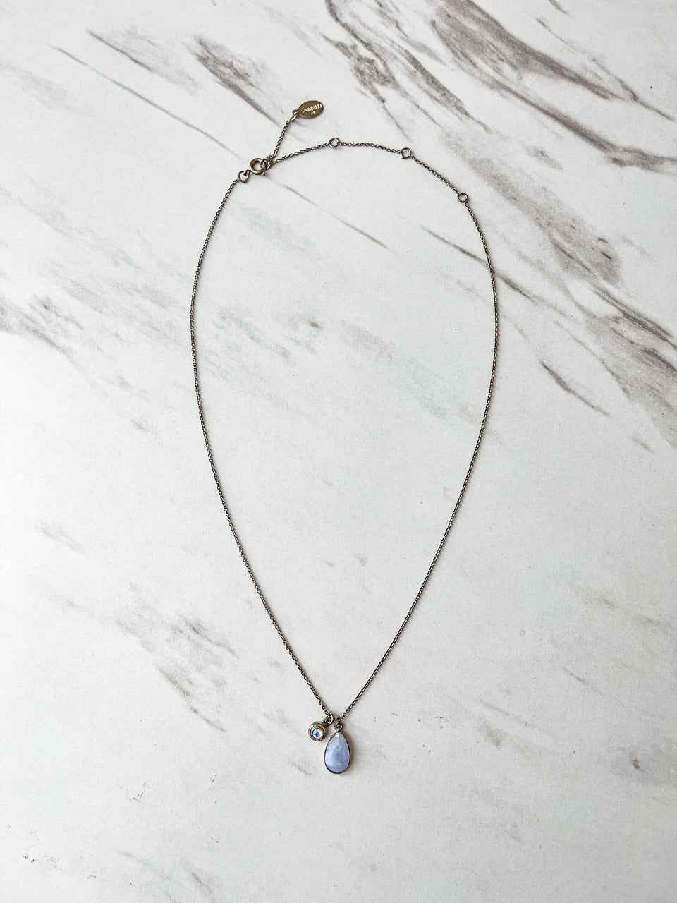 NEF17ASGLC Antique Silver Pendant Necklace Glacier
