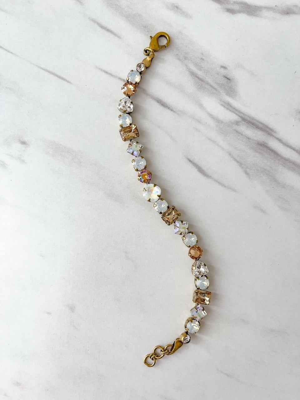 BDX1AGROB Antique Gold Sedge Tennis Bracelet Rocky Beach