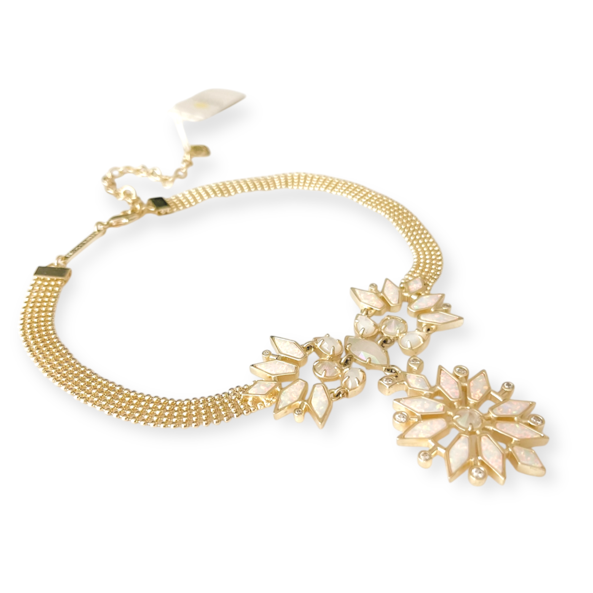 Isabella Choker Necklace In White Kyocera Opal