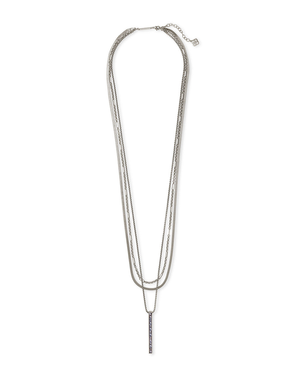 Jack Multi Strand Necklace in Charcoal Gray Crystal