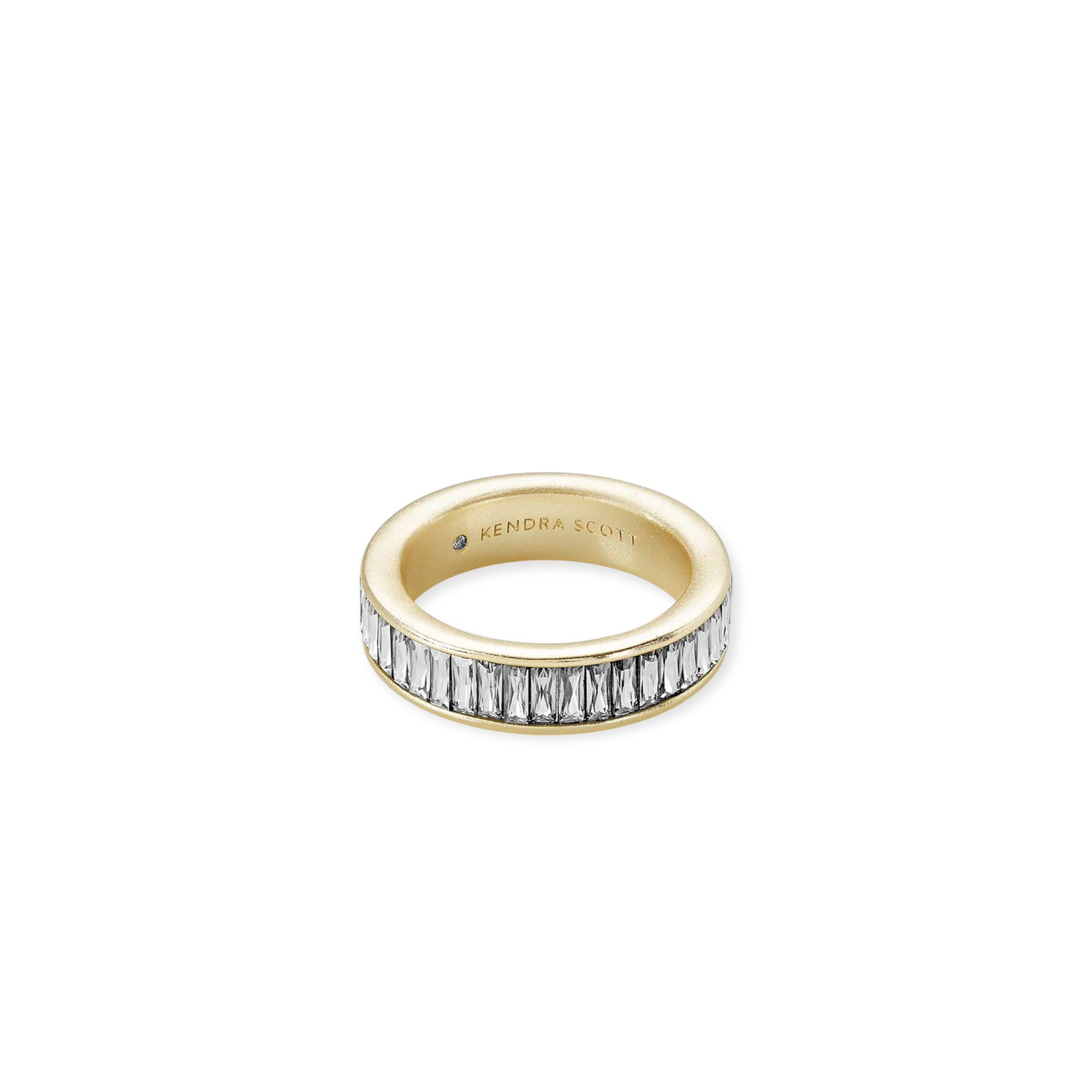 Jack Gold Band Ring in White Crystal