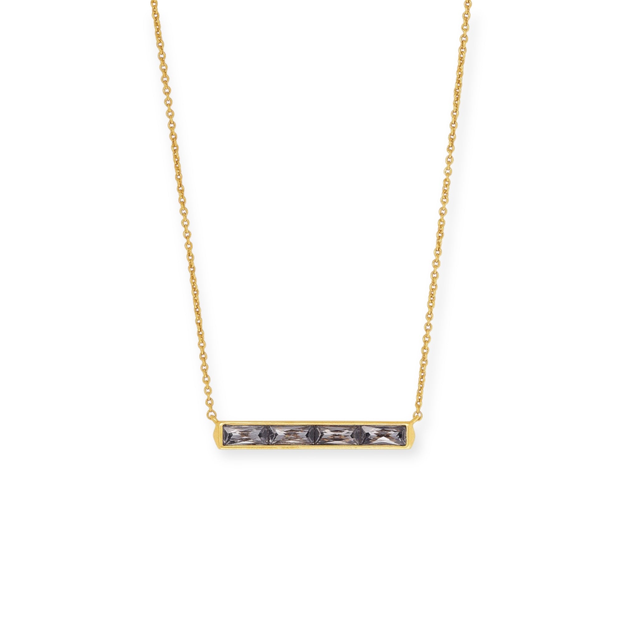 Jack Short Strand Necklace in Vintage Gold Gray Crystal